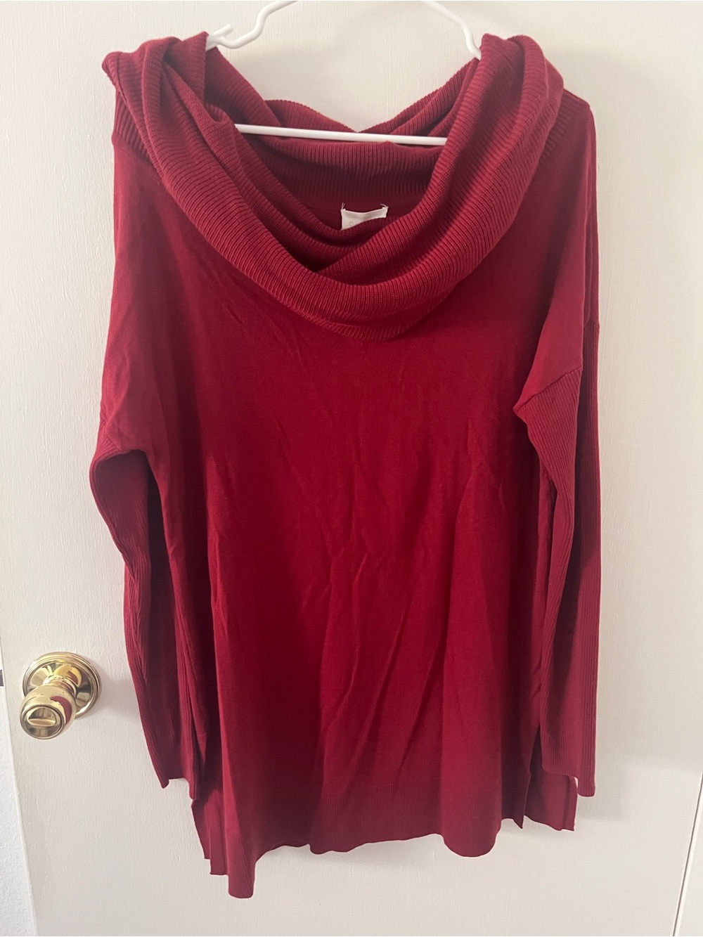NWT Caslon 3 in 1 Top Convertible Neck Knit Pullover Sweater Red Size Medium